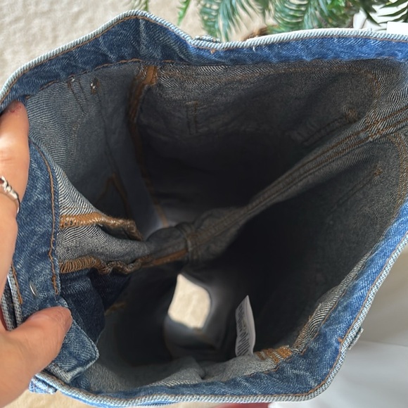 NWT Derek Lam 10 Crosby Denise Color Blocked High Rise Barrel Jeans Skyler Multi - Picture 14 of 16